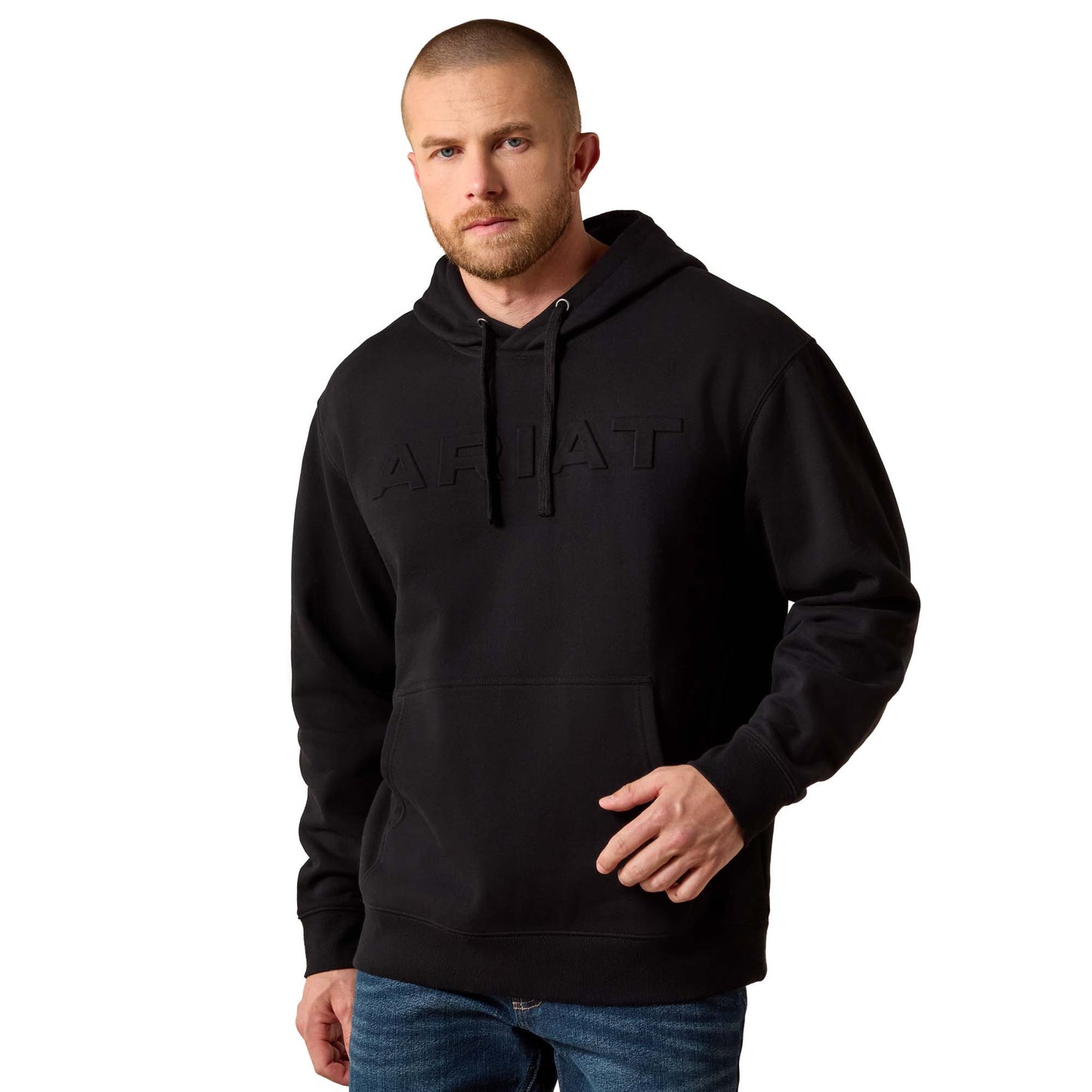 Ariat Men's Embossed Logo Black Hoodie 10073716