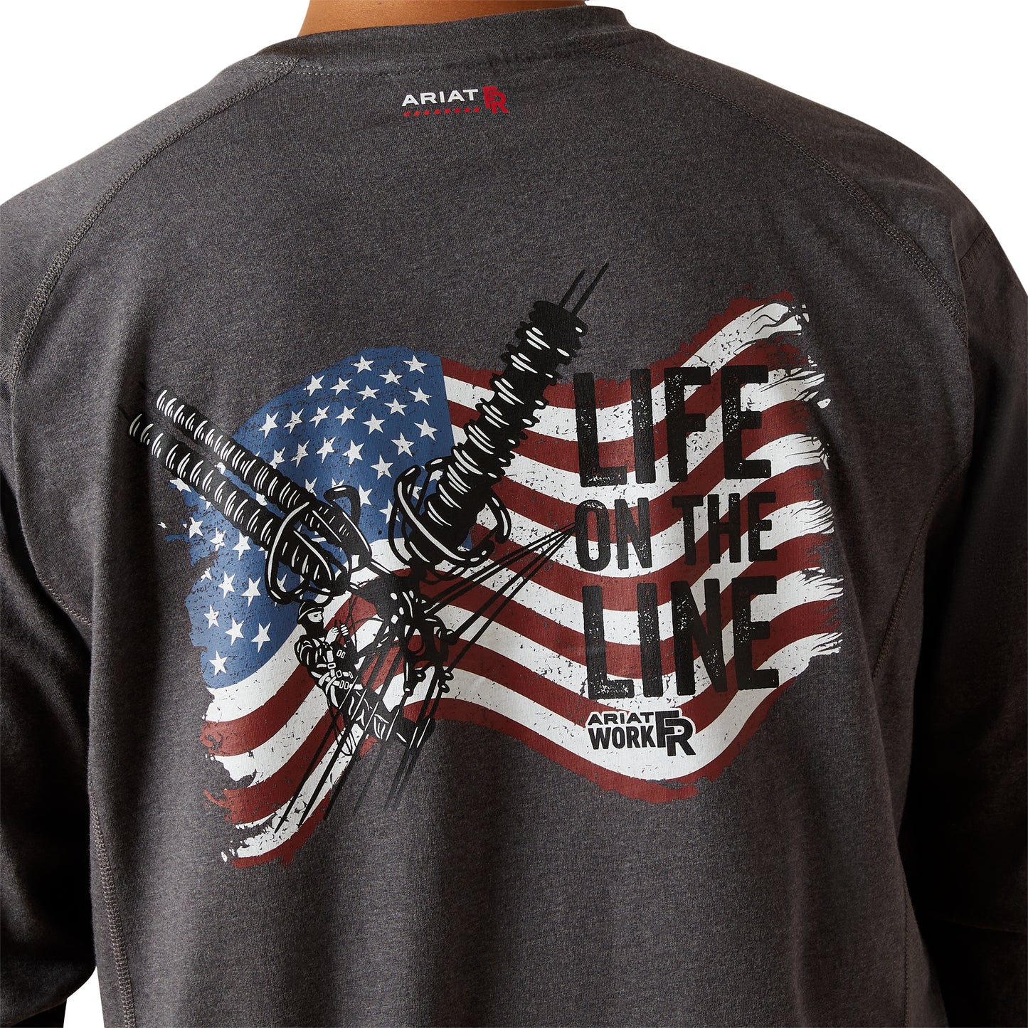 Ariat Men's FR Air Lineman Charcoal Heather T-Shirt 10062314