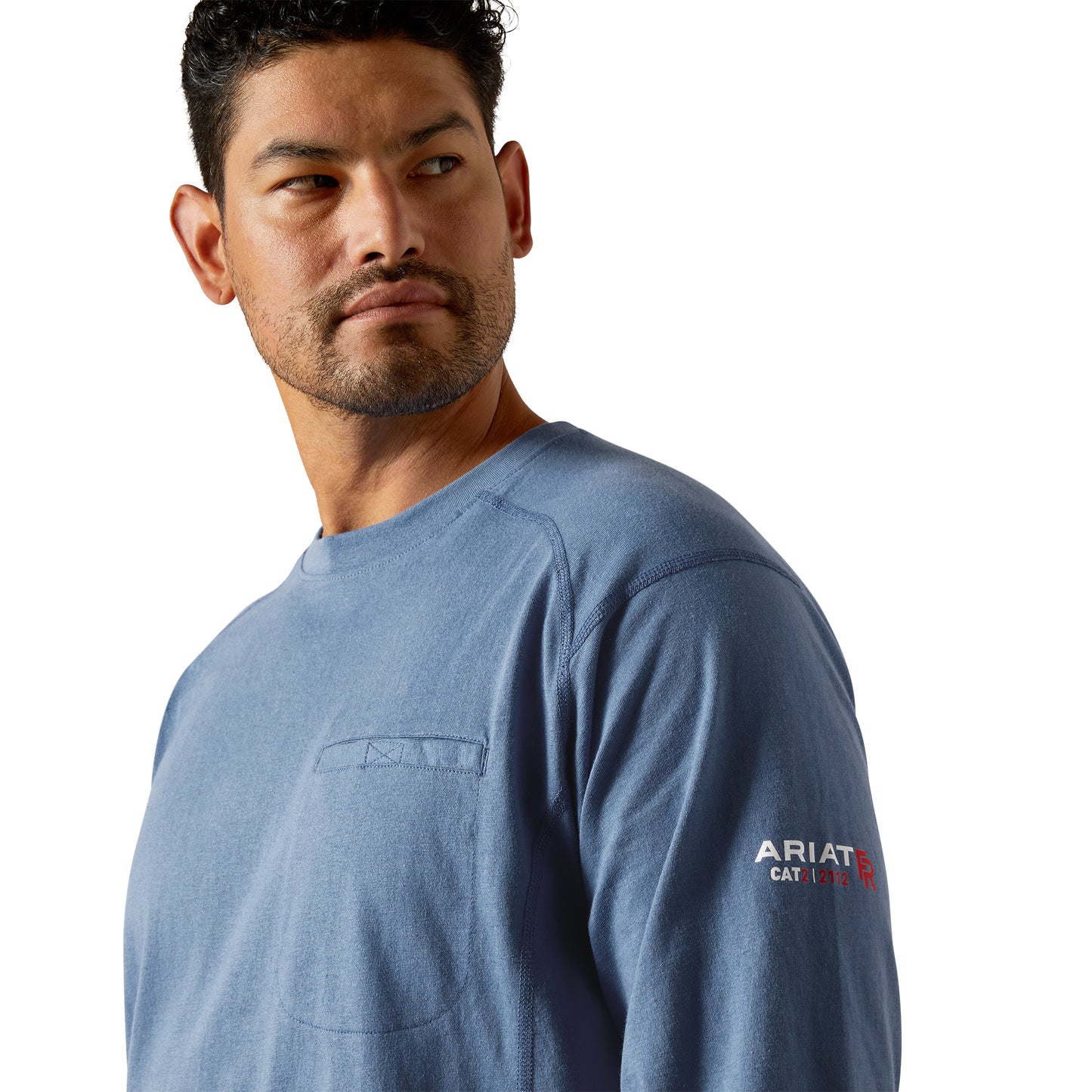Ariat Men's FR Air Crew Medium Blue Work T-Shirt 10062563
