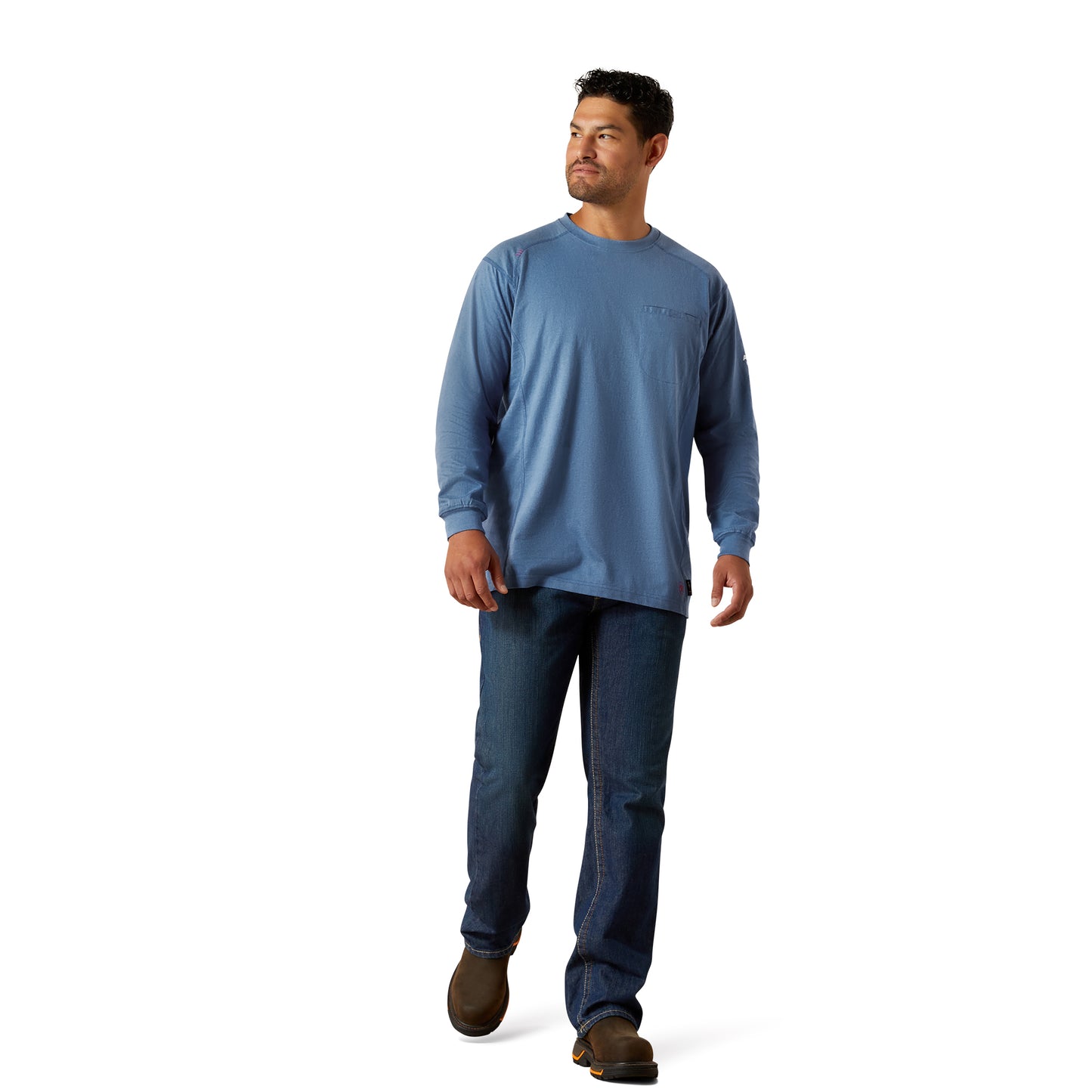 Ariat Men's FR Air Crew Medium Blue Work T-Shirt 10062563