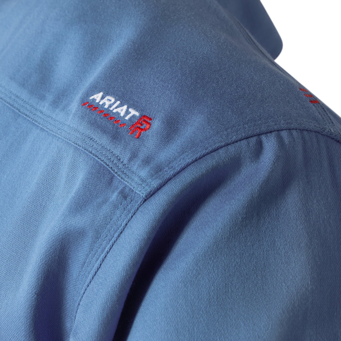 Ariat Men's FR Solid Medium Blue Work Button Down Shirt 10062602