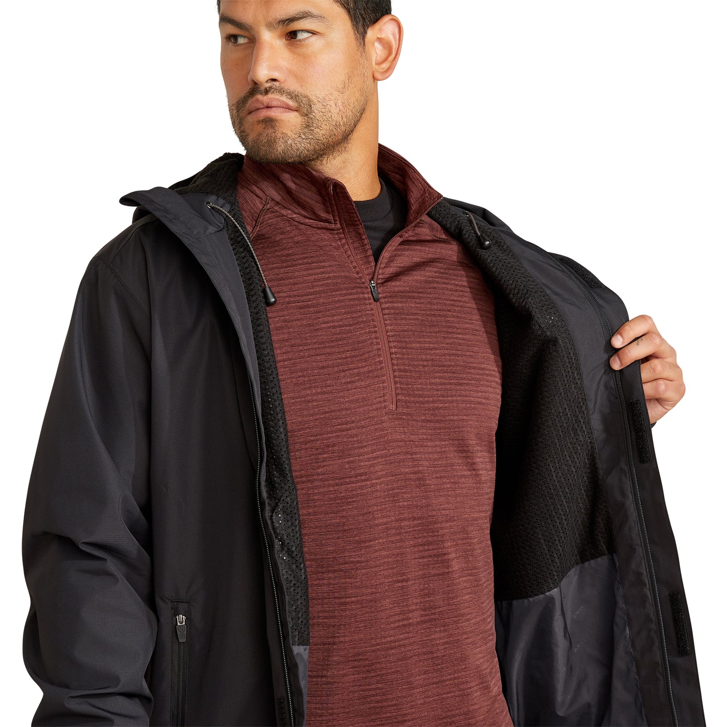 Ariat Men's Rebar Stormshell Black Lightweight Waterproof Jacket 10062664