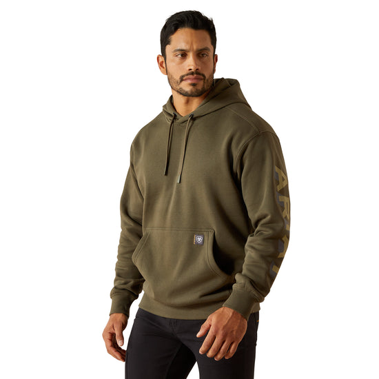 Ariat Men's Rebar Grape Leaf Lightweight Logo Hoodie 10062711