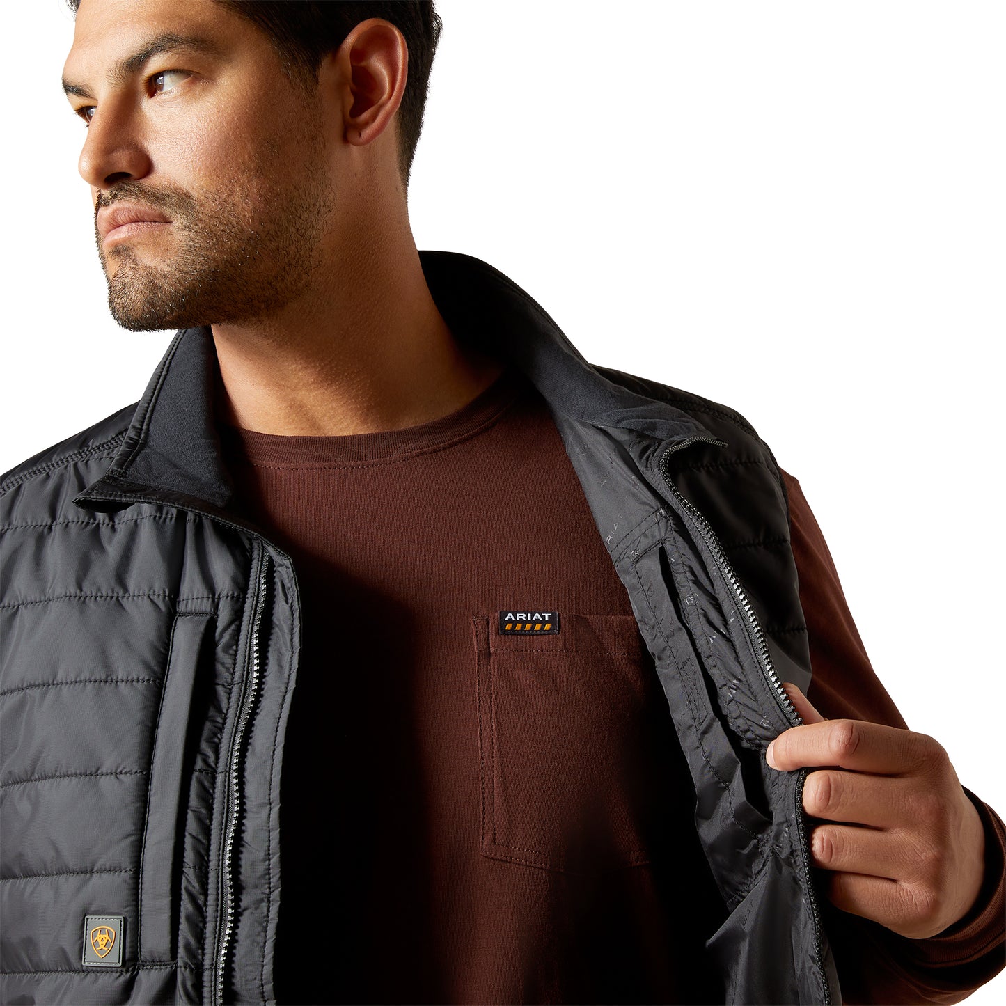 Ariat Men's Rebar Cordura Ripstop Lightweight Black Insulated Vest 10062717