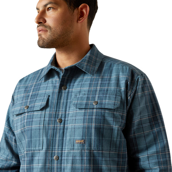 Ariat Men's Rebar Flannel Insulated Blue Shirt Jacket 10062720