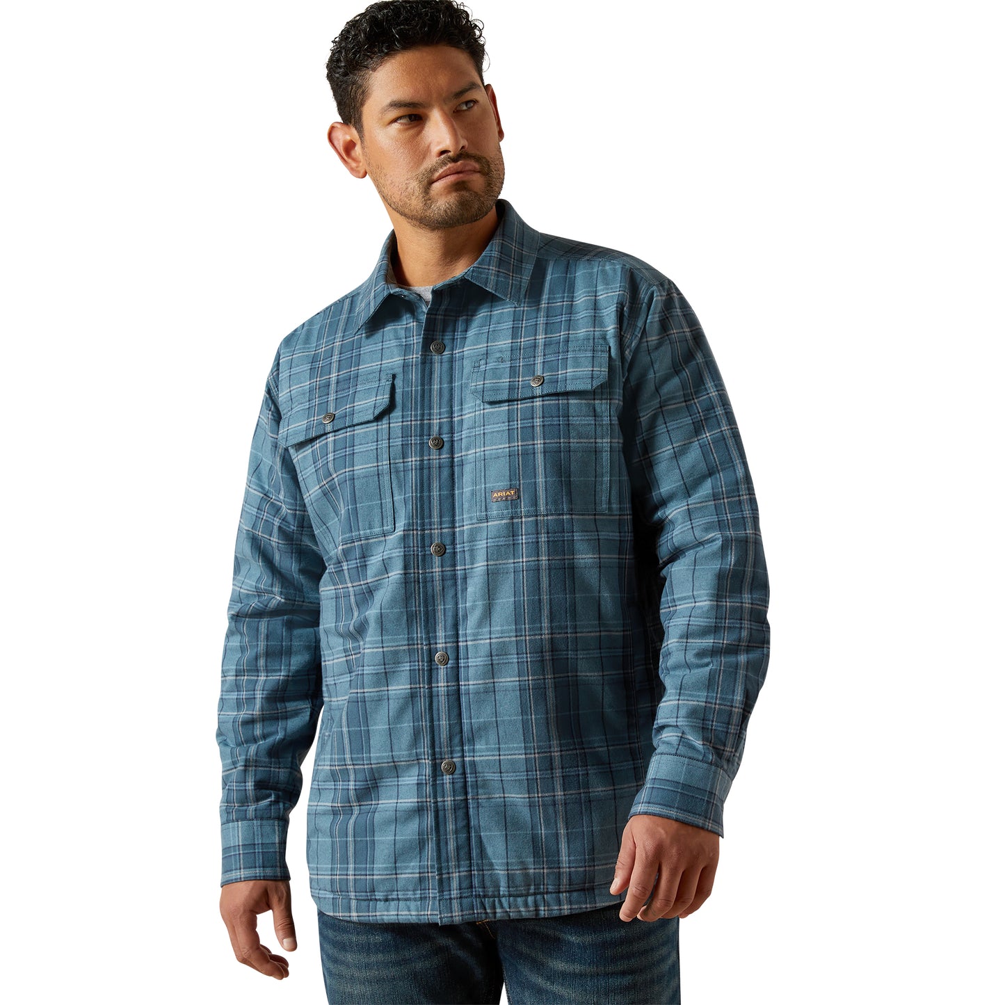 Ariat Men's Rebar Flannel Insulated Blue Shirt Jacket 10062720