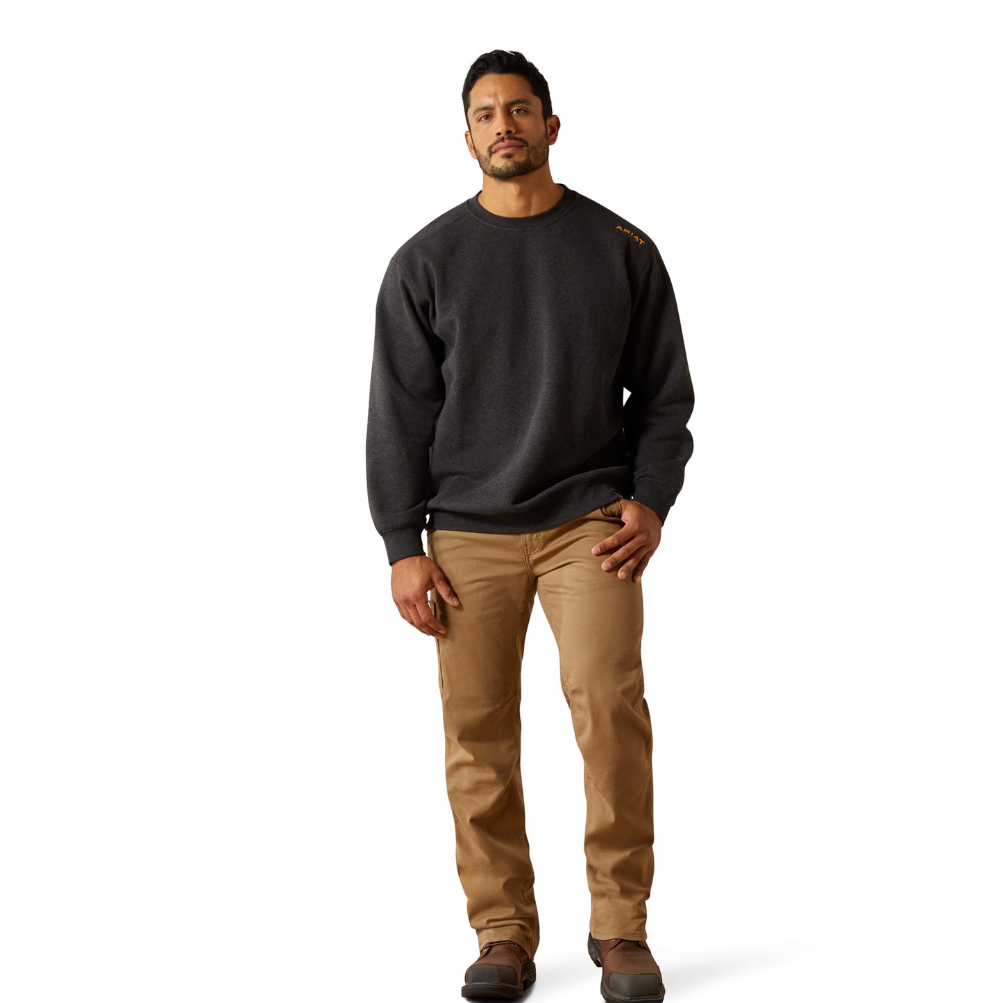 Ariat Men's Rebar Lightweight Charcoal Heather Sweatshirt 10062731