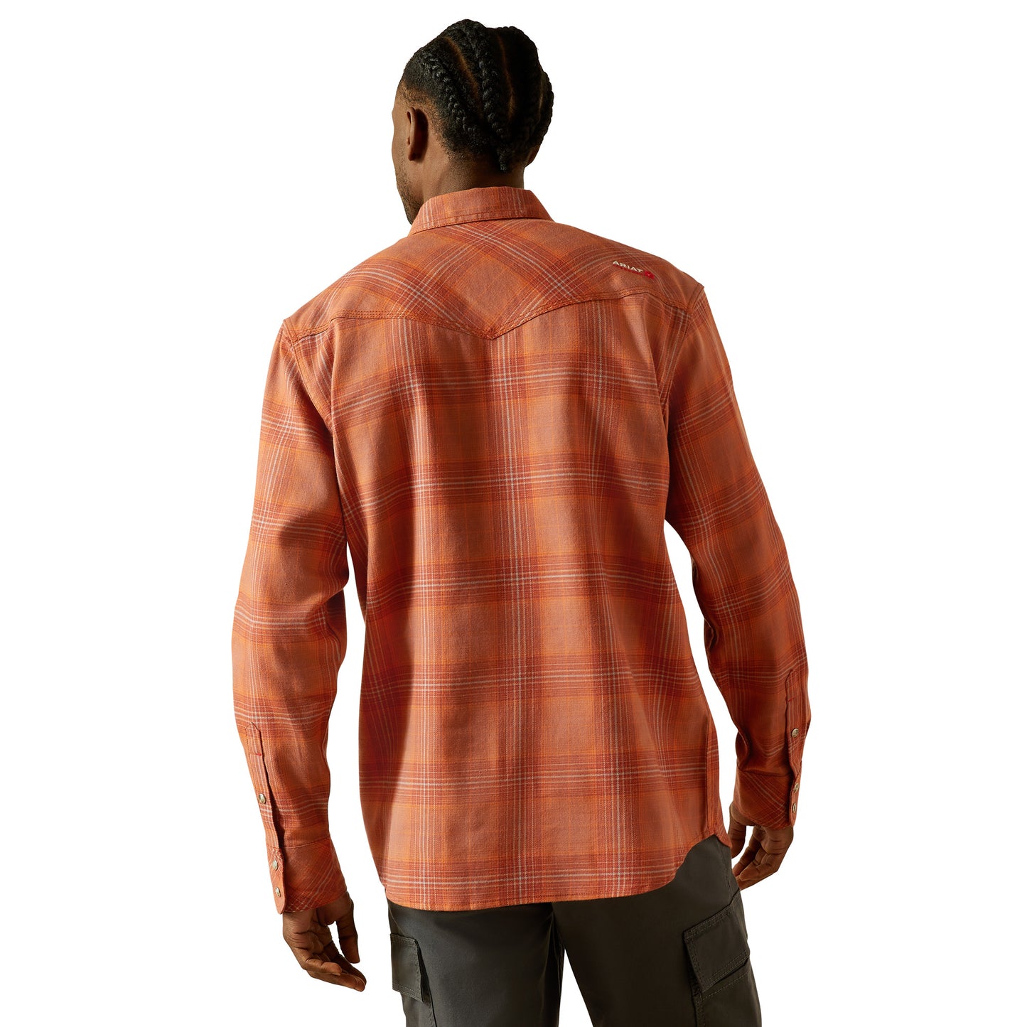 Ariat Men's FR Wayne Retro Bitter Chocolate Snap Work Shirt 10062745