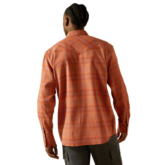 Ariat Men's FR Wayne Retro Bitter Chocolate Snap Work Shirt 10062745