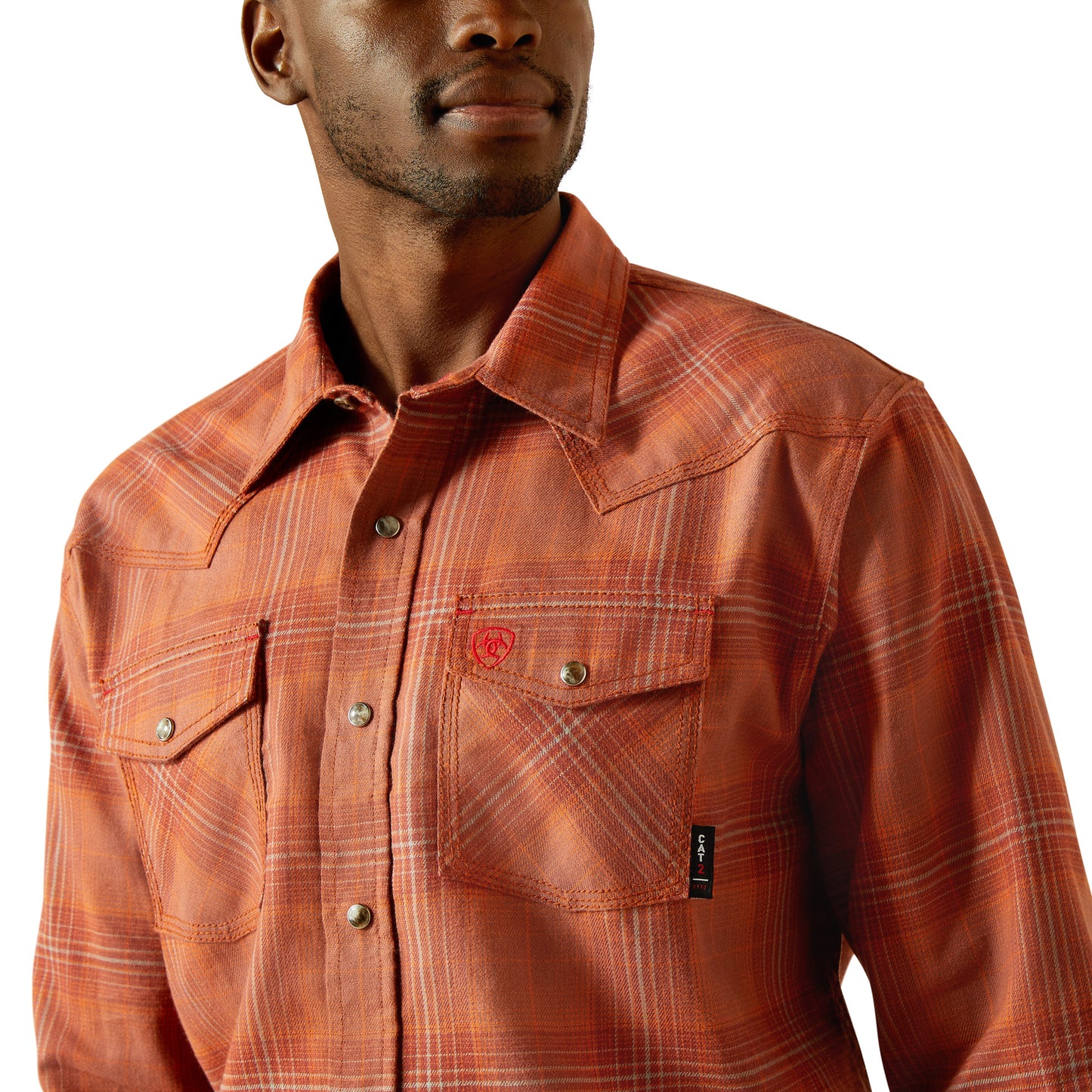 Ariat Men's FR Wayne Retro Bitter Chocolate Snap Work Shirt 10062745