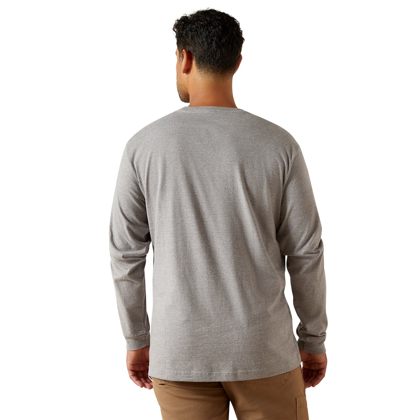 Ariat Men's Rebar Cotton Strong Heather Grey Standard Pocket T-Shirt 10062748