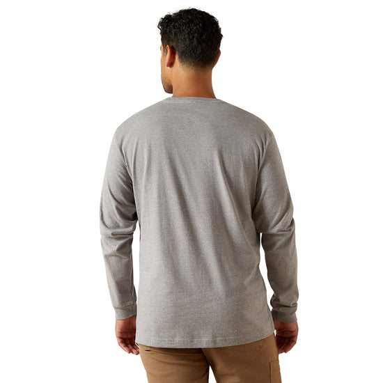 Ariat Men's Rebar Cotton Strong Heather Grey Standard Pocket T-Shirt 10062748