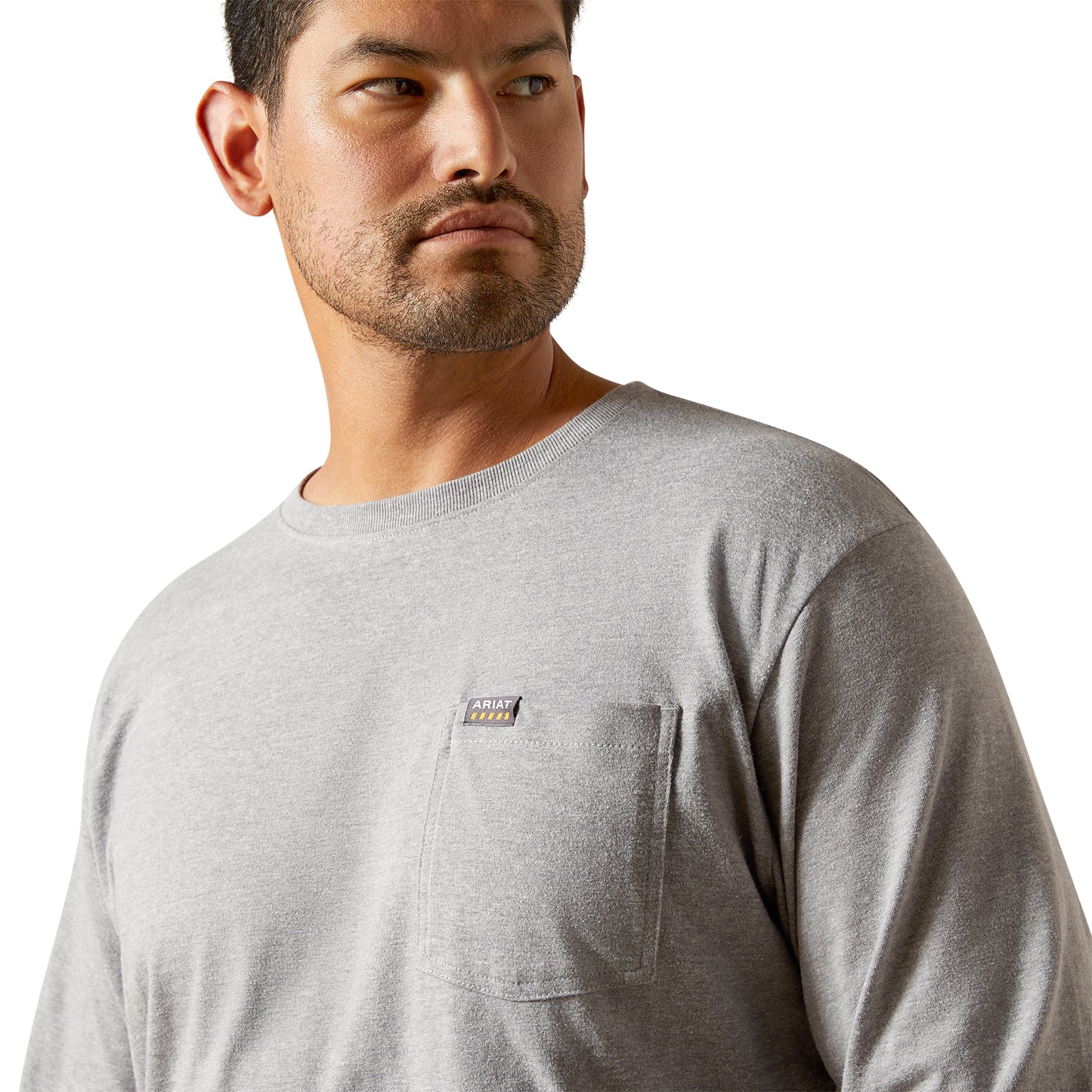 Ariat Men's Rebar Cotton Strong Heather Grey Standard Pocket T-Shirt 10062748