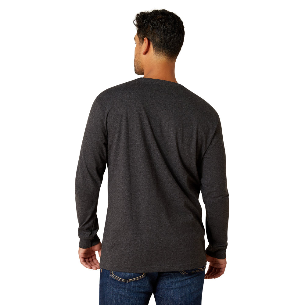 Ariat Men's Rebar Cotton Strong Standard Pocket Charcoal Heather T-Shirt 10062749
