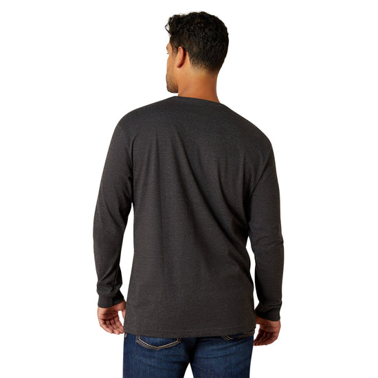 Ariat Men's Rebar Cotton Strong Standard Pocket Charcoal Heather T-Shirt 10062749