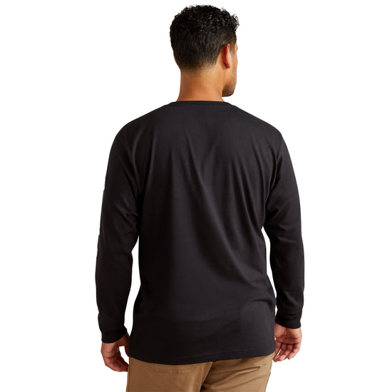 Ariat Men's Rebar Cotton Strong Black Standard Logo Pocket T-Shirt 10062752