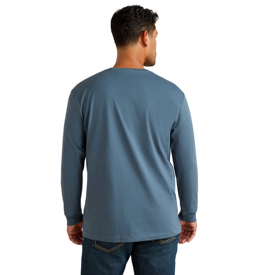 Ariat Men's Rebar Cotton Strong Logo Pocket Orion Blue T-Shirt 10062761