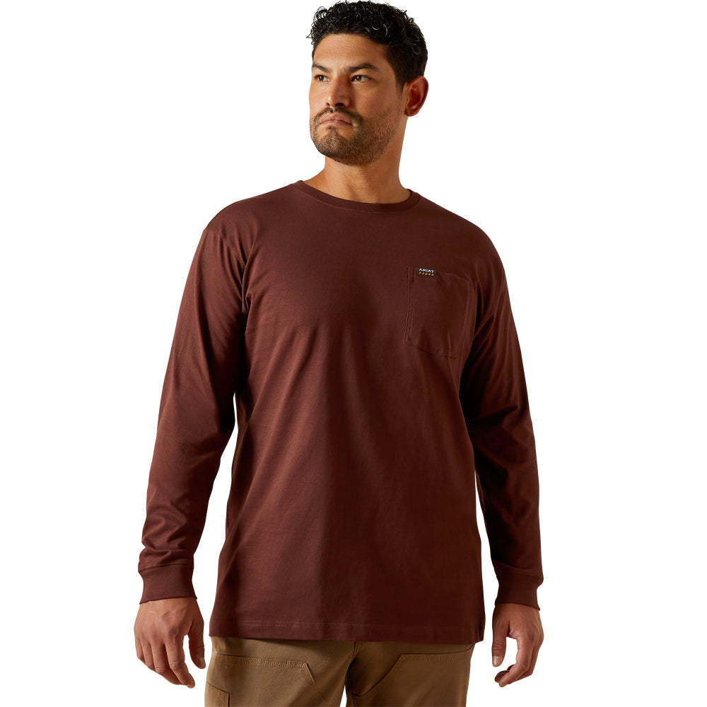 Ariat Men's Rebar Cotton Strong Hardhead Bitter Chocolate T-Shirt 10062763