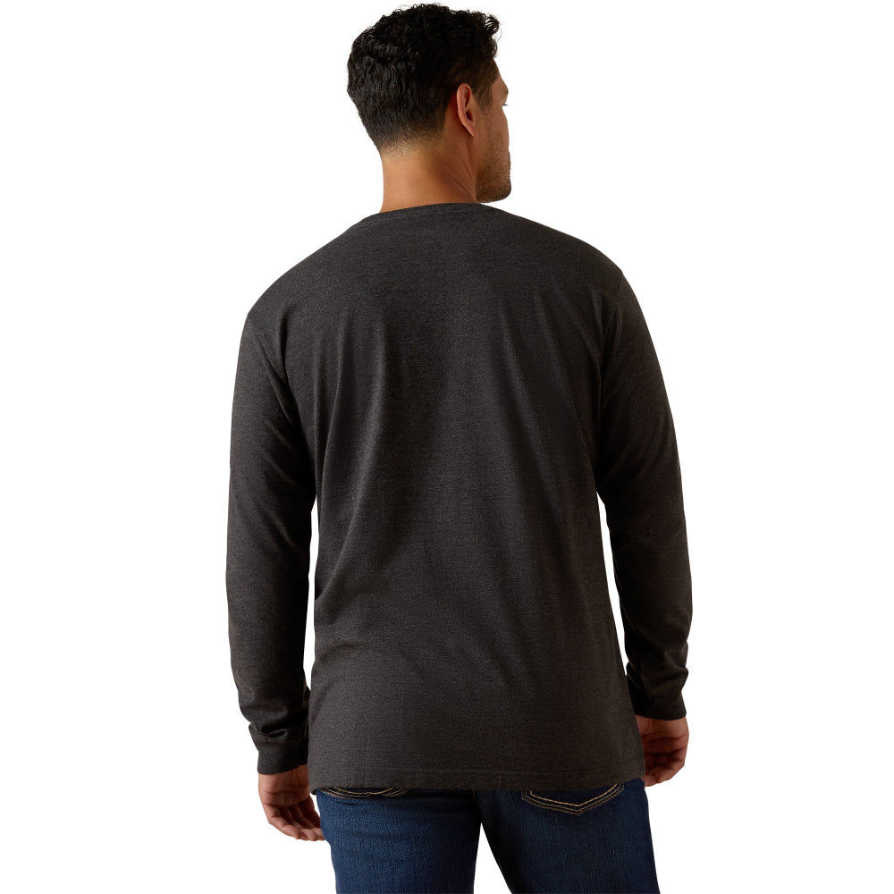 Ariat Men's Rebar Cotton Strong Logo Charcoal Heather T-Shirt 10062764