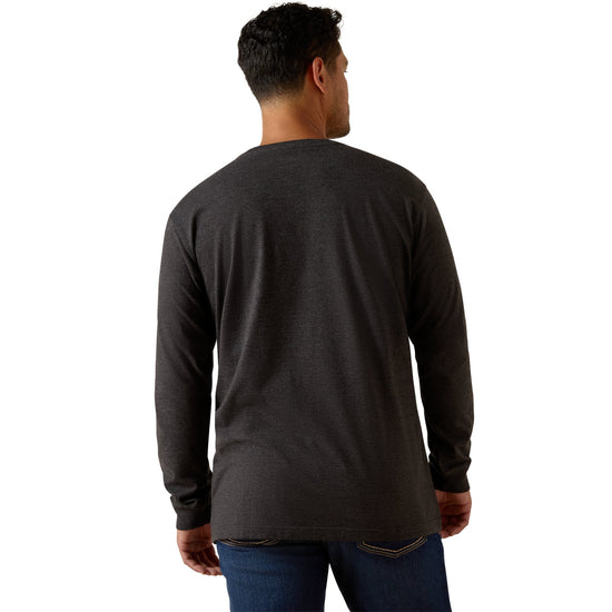 Ariat Men's Rebar Cotton Strong Logo Charcoal Heather T-Shirt 10062764
