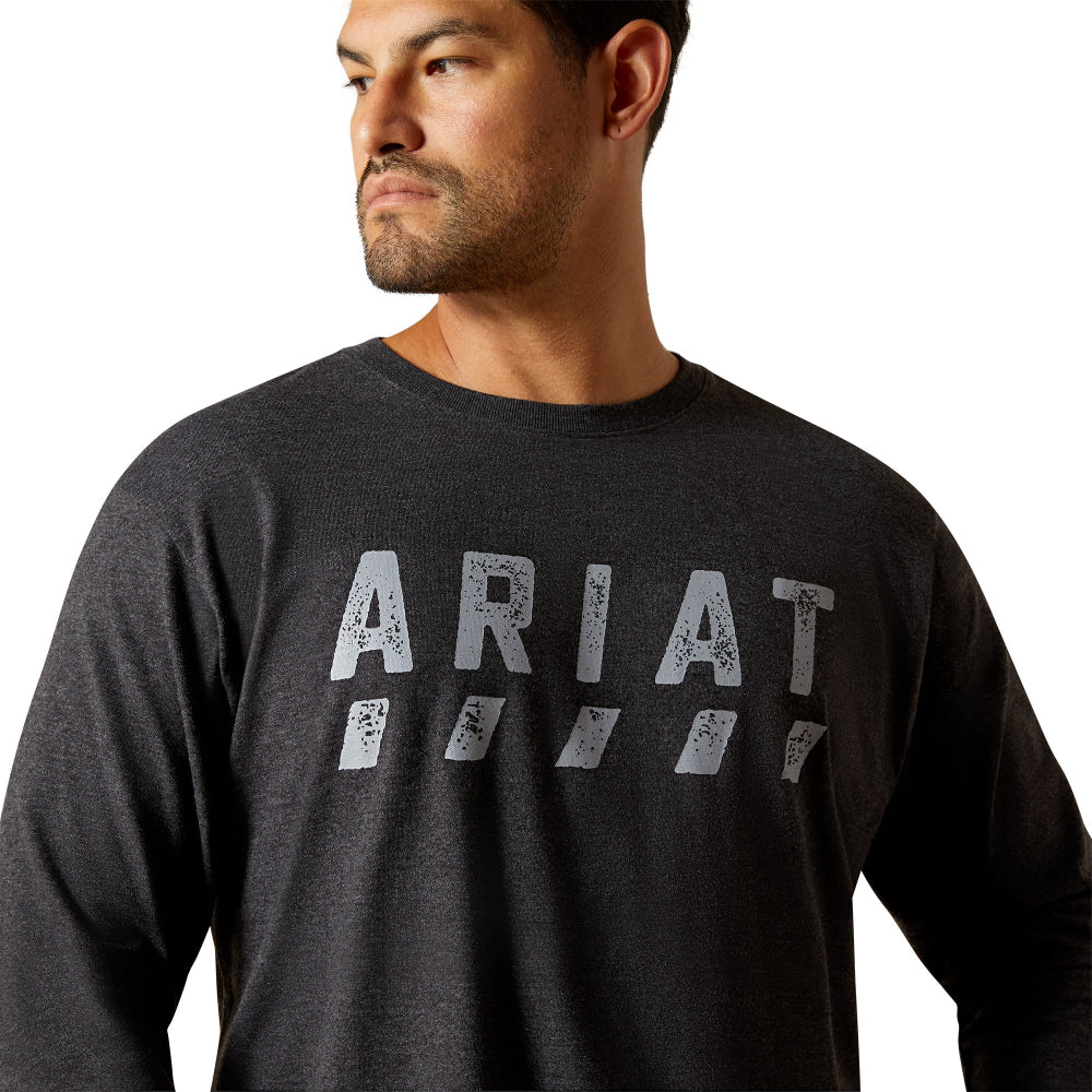 Ariat Men's Rebar Cotton Strong Logo Charcoal Heather T-Shirt 10062764