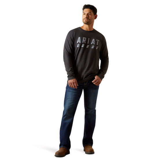 Ariat Men's Rebar Cotton Strong Logo Charcoal Heather T-Shirt 10062764