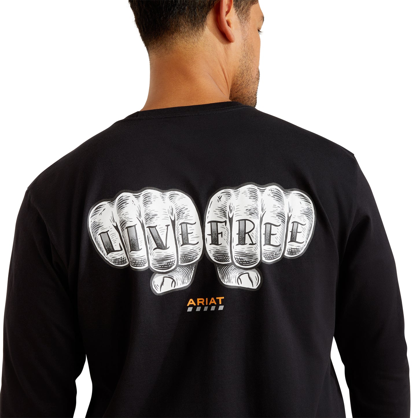 Ariat Men's Rebar Cotton Strong Bare Knuckle Black T-Shirt 10062766