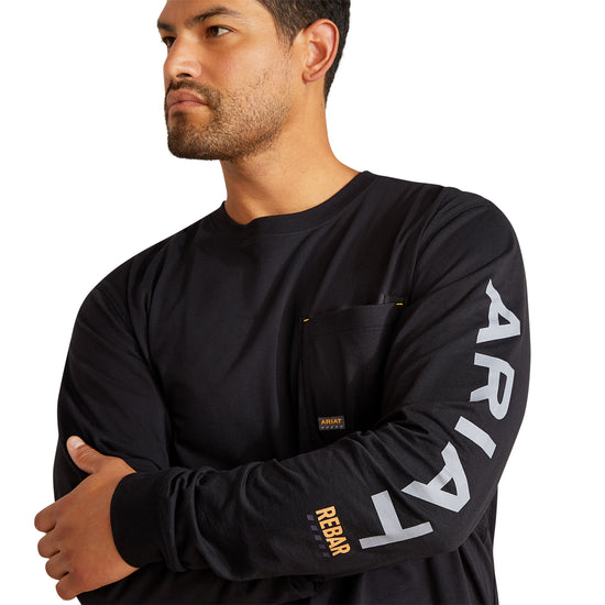 Ariat Men's Rebar Workman Logo Graphic Black Alloy T-Shirt 10062768