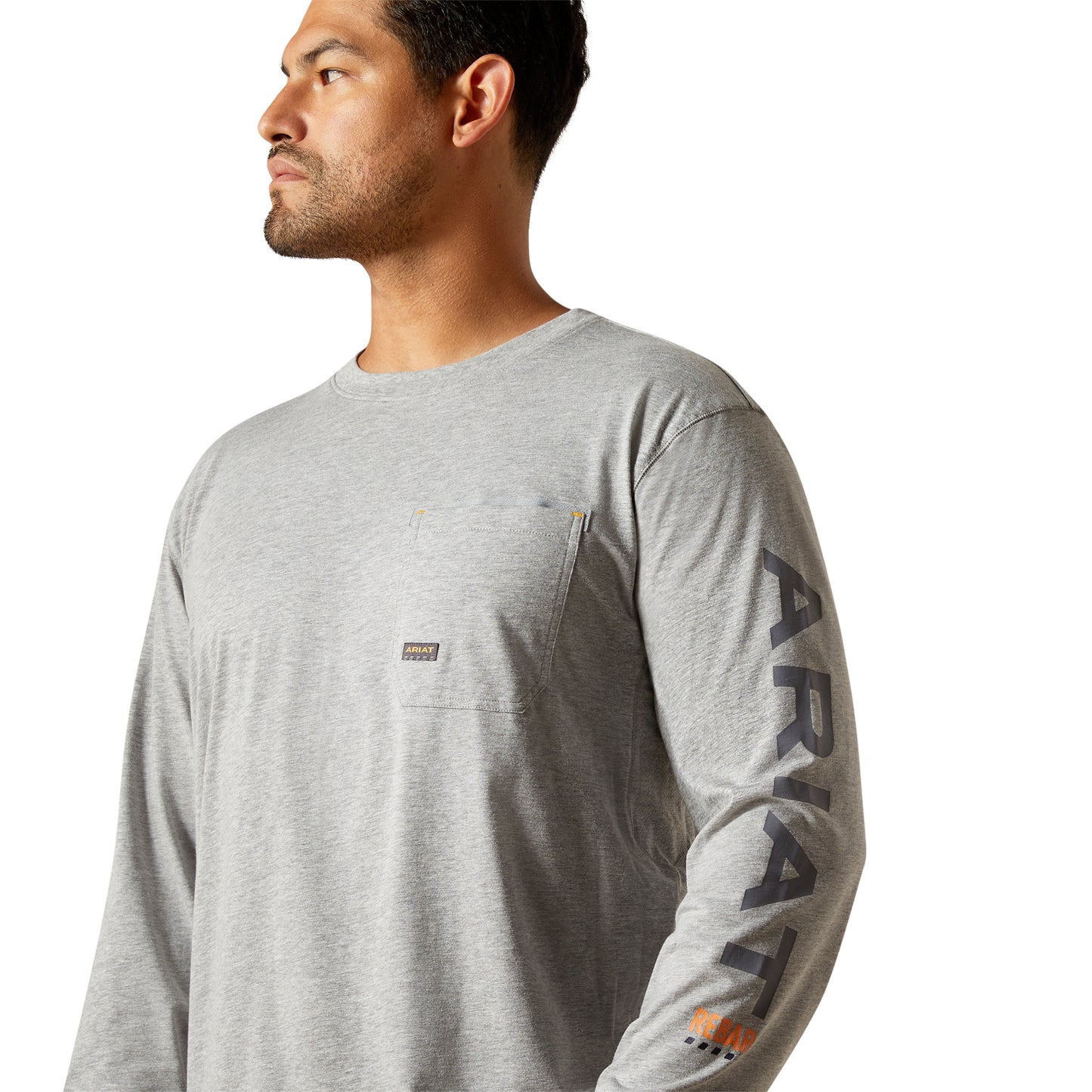 Ariat Men's Rebar Workman Logo Heather Grey T-Shirt 10062769
