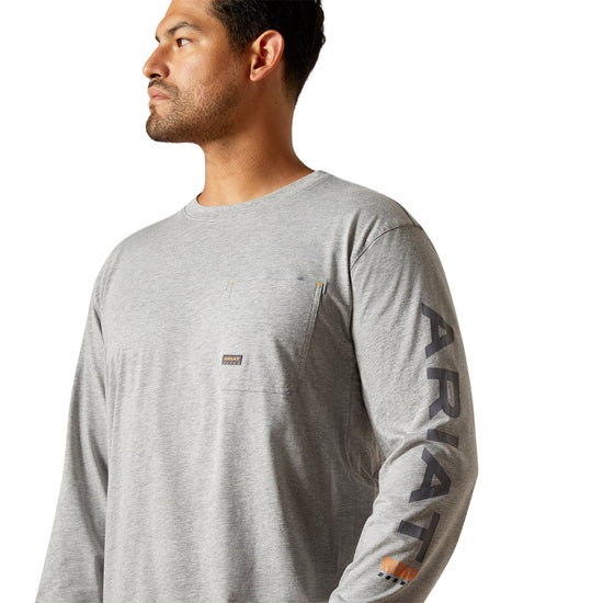 Ariat Men's Rebar Workman Logo Heather Grey T-Shirt 10062769