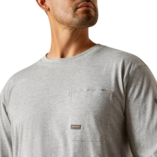 Ariat Men's Rebar Workman Logo Heather Grey T-Shirt 10062769