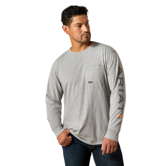 Ariat Men's Rebar Workman Logo Heather Grey T-Shirt 10062769