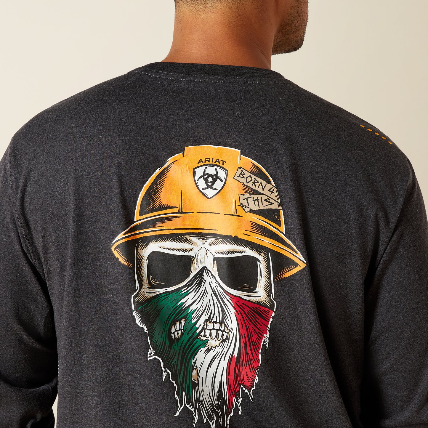 Ariat Men's Rebar Workman Born For This Charcoal Heather T-Shirt 10062774