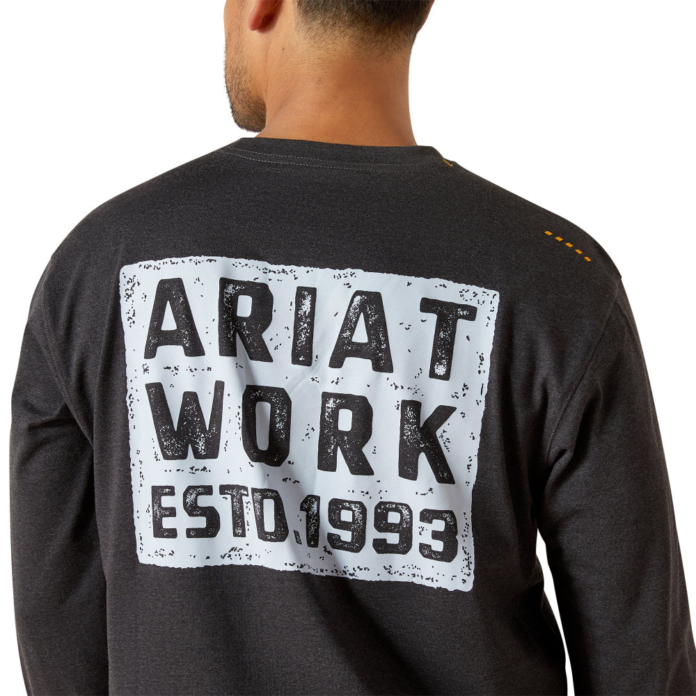 Ariat Men's Rebar Workman Brickyard Charcoal T-Shirt 10062775
