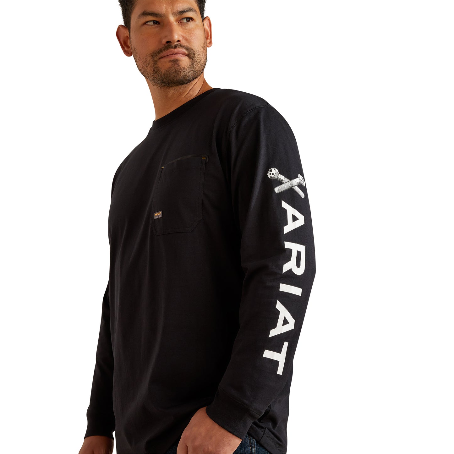 Ariat Men's Rebar Workman Bolt Skull Black Shirt 10062777