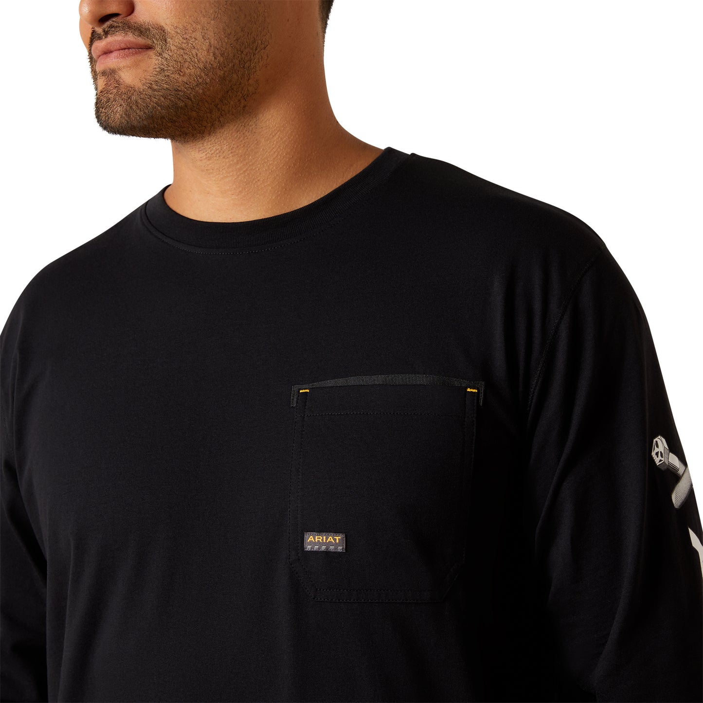 Ariat Men's Rebar Workman Bolt Skull Black Shirt 10062777