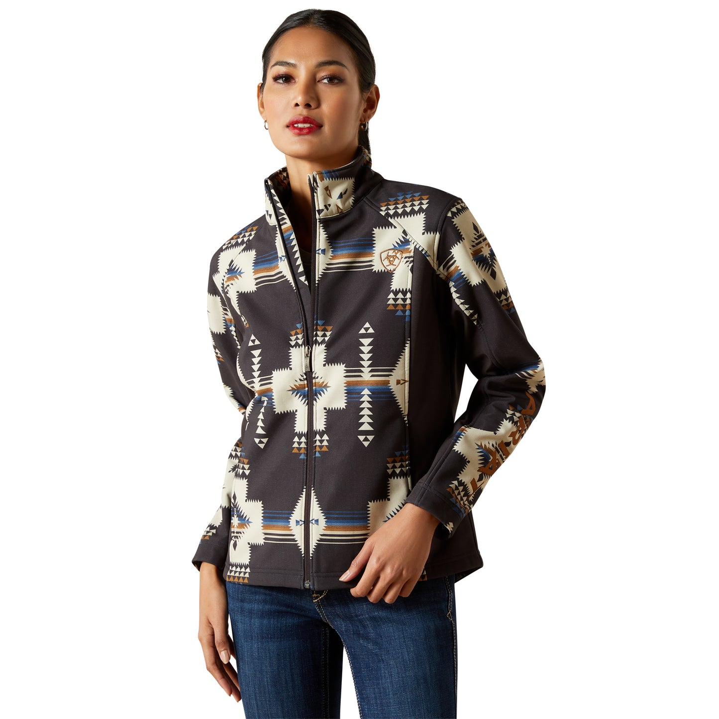 Ariat Ladies Black Thornstone Print Logo Softshell Jacket 10062213