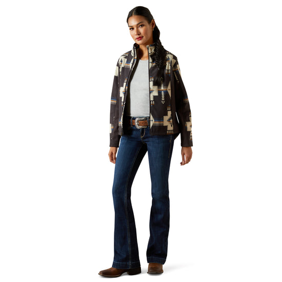 Ariat Ladies Black Thornstone Print Logo Softshell Jacket 10062213
