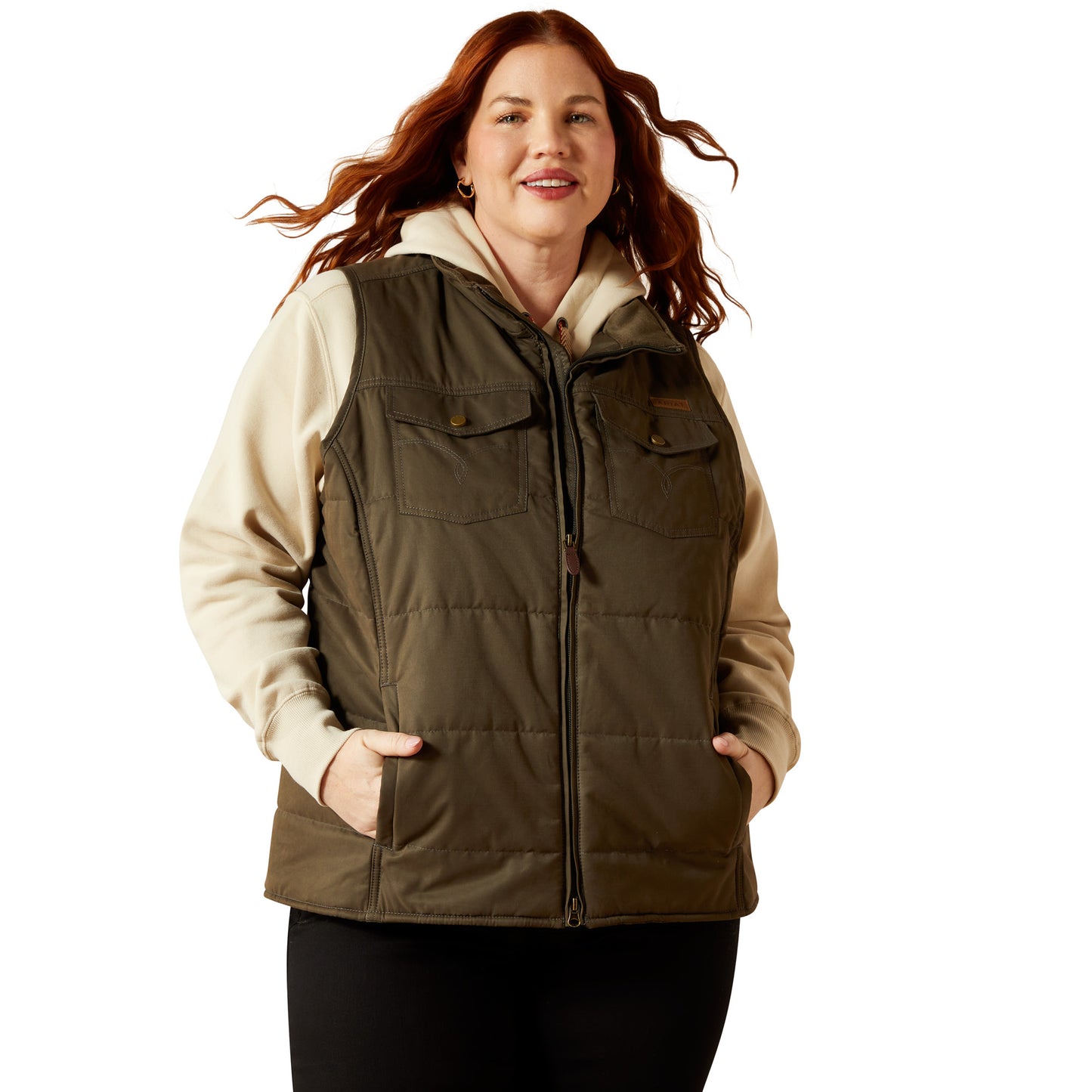 Ariat Ladies Grizzly Quilted Earth Green Insulated Vest 10062267