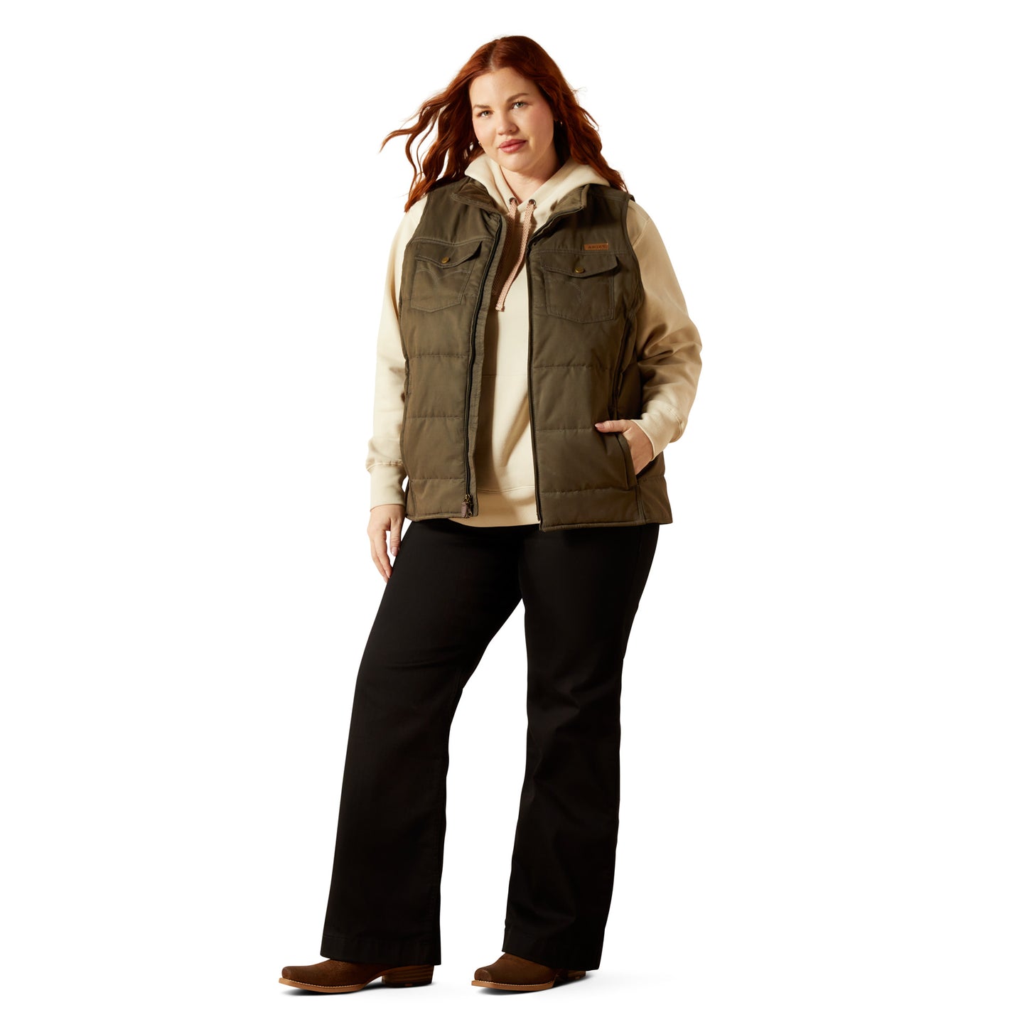 Ariat Ladies Grizzly Quilted Earth Green Insulated Vest 10062267