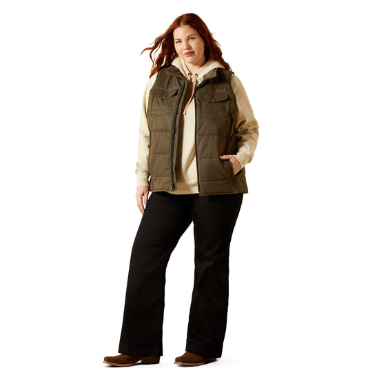 Ariat Ladies Grizzly Quilted Earth Green Insulated Vest 10062267