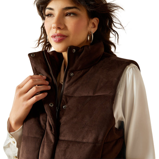 Ariat Ladies Swirls Mole Brown Velvet Vest 10062277