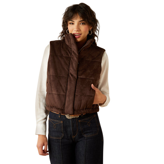 Ariat Ladies Swirls Mole Brown Velvet Vest 10062277