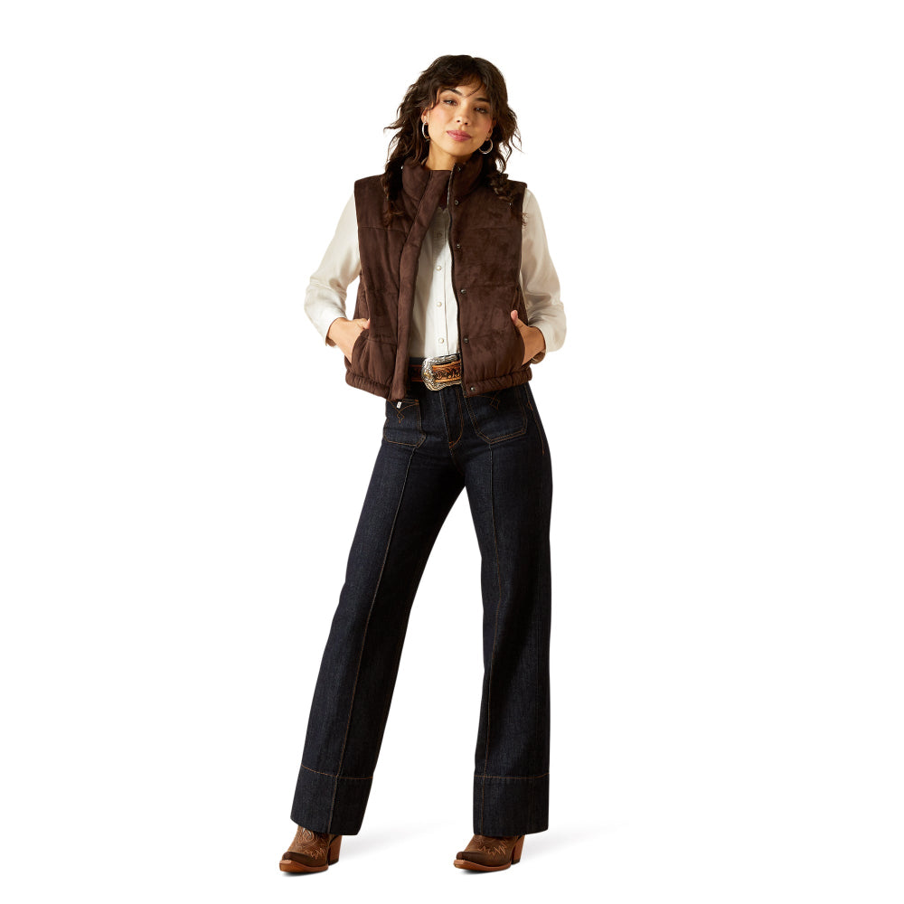 Ariat Ladies Swirls Mole Brown Velvet Vest 10062277