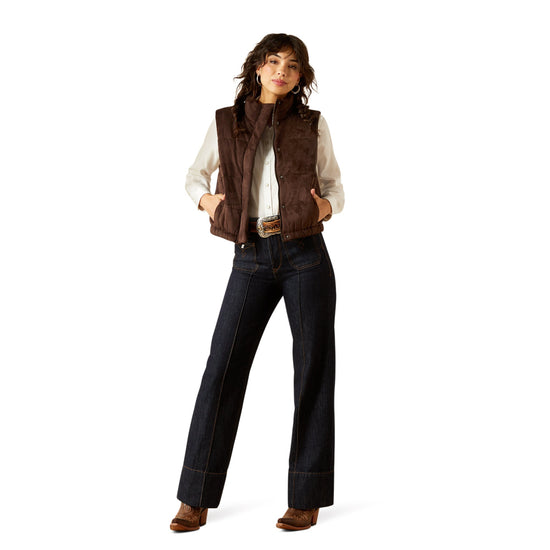 Ariat Ladies Swirls Mole Brown Velvet Vest 10062277