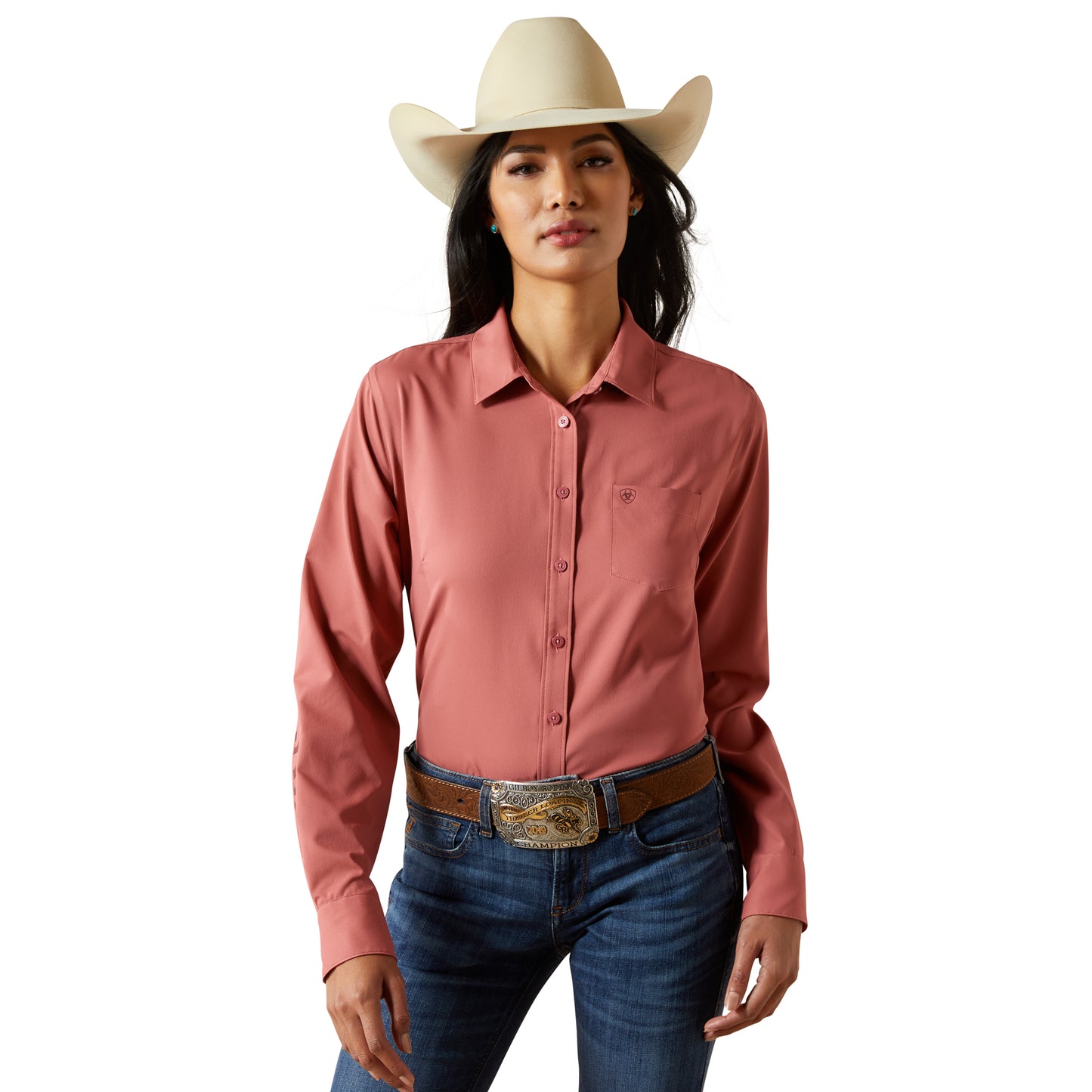 Ariat Ladies Kirby Pro Team Mauvewood Button Down Shirt 10062280