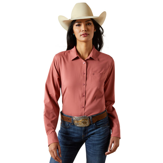 Ariat Ladies Kirby Pro Team Mauvewood Button Down Shirt 10062280