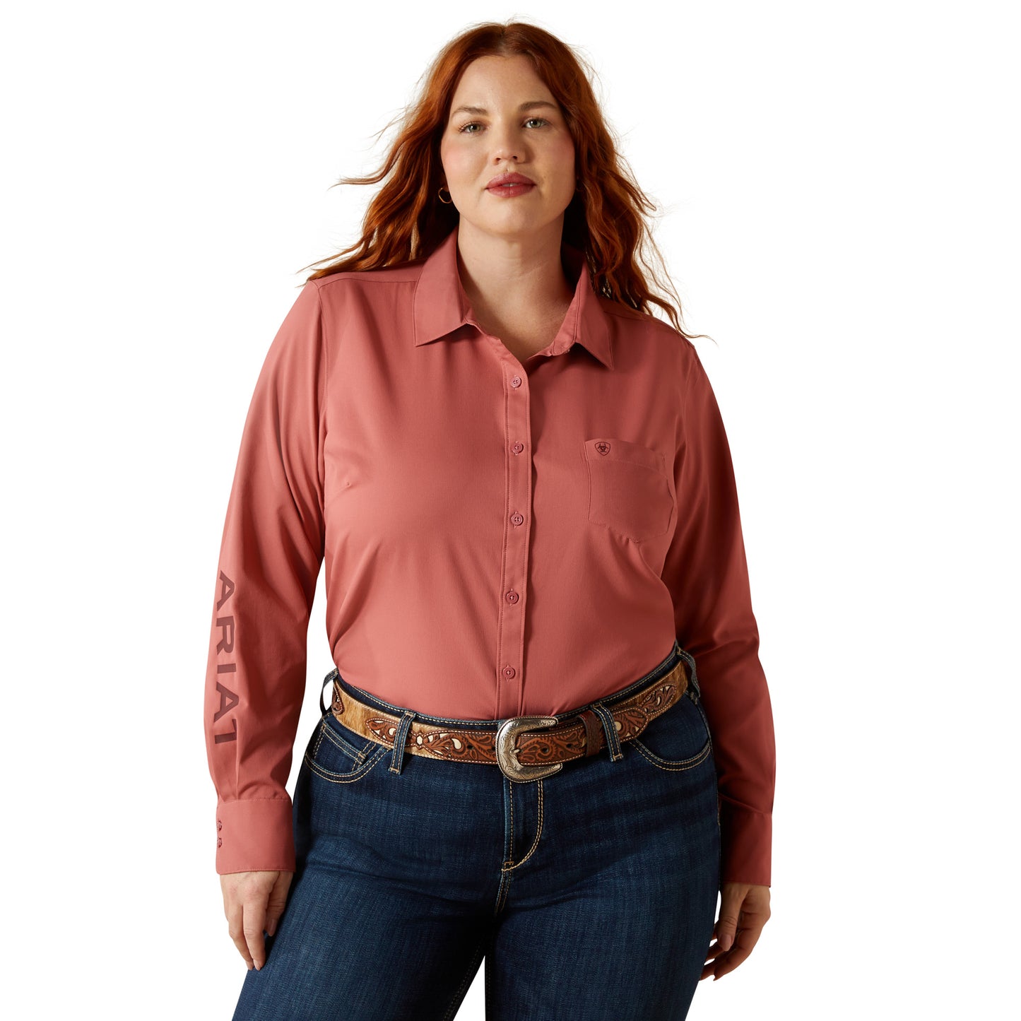 Ariat Ladies Kirby Pro Team Mauvewood Button Down Shirt 10062280
