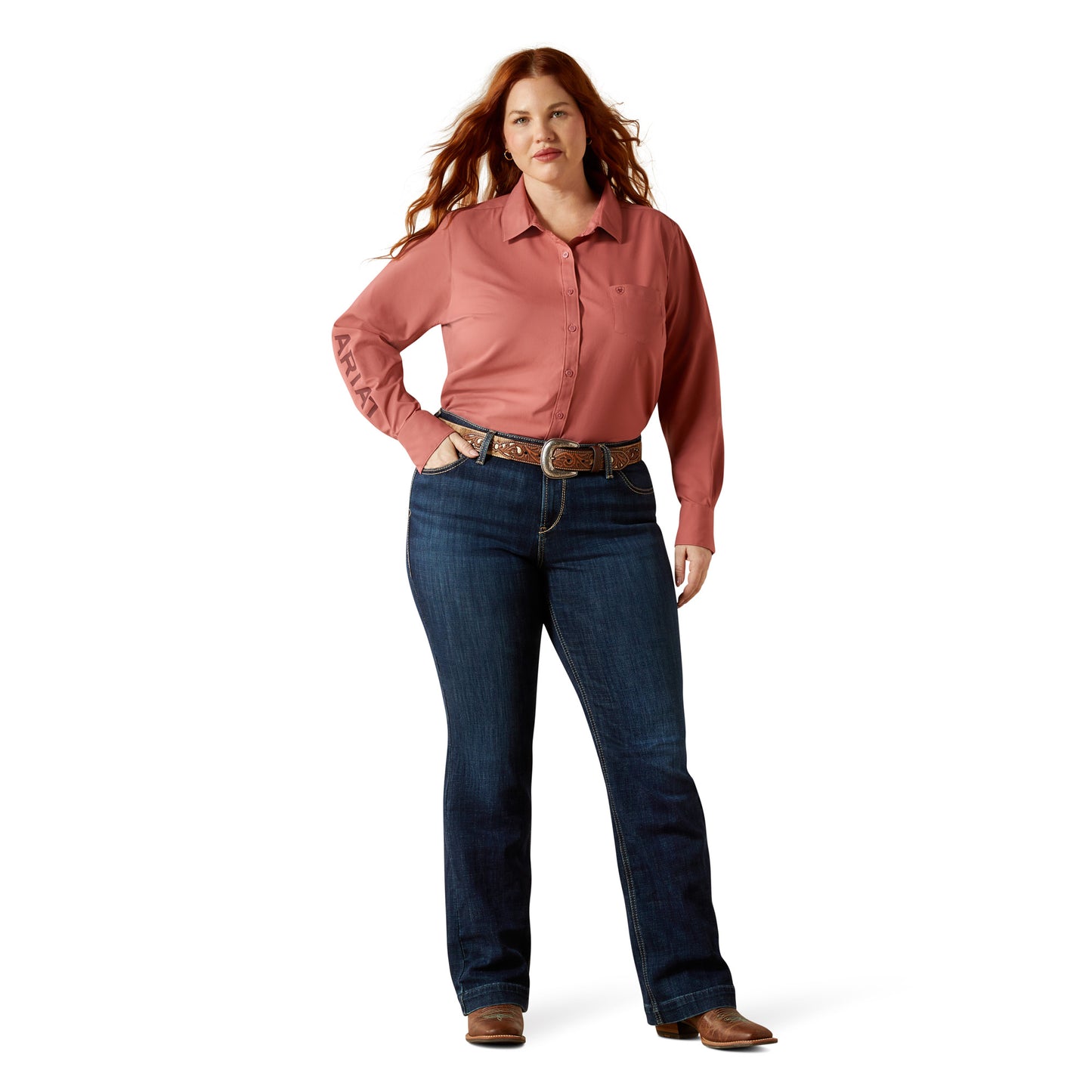 Ariat Ladies Kirby Pro Team Mauvewood Button Down Shirt 10062280