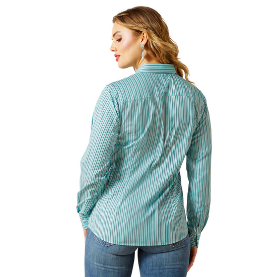 Ariat Ladies Kirby Pro Team Aqua Stripe Button Down Shirt 10062281